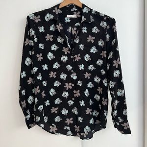 Equipment silk floral blouse petite button front shirt